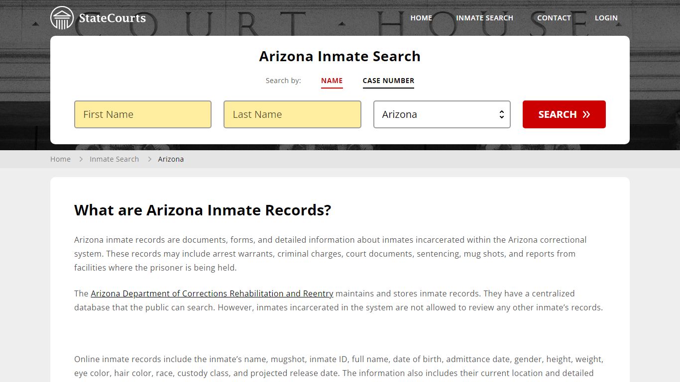 Arizona Inmate Search, Prison and Jail Information - StateCourts